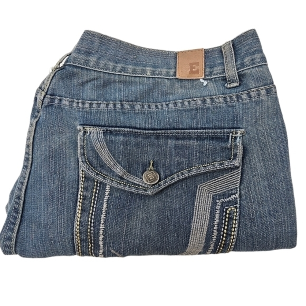 Emcee Vintage Jeans Mens 42 x 30 Blue Denim Baggy Loose Flap Button Pockets‎ Y2K